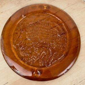 Vintage Mid-Century Modern Blenko Amber Glass Armadillo Suncatcher Art Glass